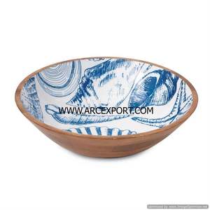 Cuenco de madera Estilo de decoración Lujo Color negro y marrón Cuenco antiguo para servir Cuencos de cocina de forma redonda de calidad de lujo - Product Image 4