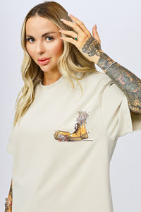 Nouveau T-shirt à manches courtes pour femmes, mode, impression personnalisée, manches courtes, respirant, coton biologique écologique - Product Image 4
