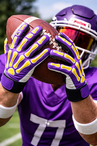 Gants de football américain avec paume adhérente et dos de la main rembourré pour un contrôle optimal, pour équipes de compétition (vente en gros) - Product Image 2