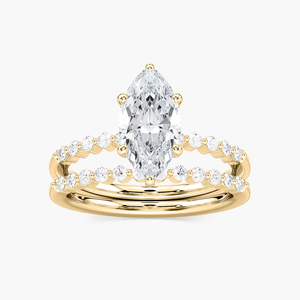 ชุดแต่งงานเพชรทรงมาร์ควิส 3.00 กะรัต ผลิตในห้องปฏิบัติการ ทองคำแท้ 14K - Product Image 2