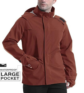 Nouvelles vestes coupe-vent imperméables à l'eau pour hommes vestes de pluie à fermeture éclair résistantes à l'eau pour hommes téléchargées par Dress Sports - Product Image 4