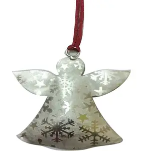 Feierlichkeiten und Partyzubehör Weihnachtsbaum hängend Zinklegierung Silberwand Weihnachten Metallhängeball Weihnachtsschmuck