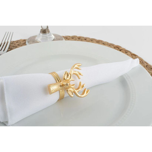 Rond de serviette design admirable argent renne anneaux de serviette faits à la main ensemble de 4 porte-serviettes par Indian Metal World - Product Image 3