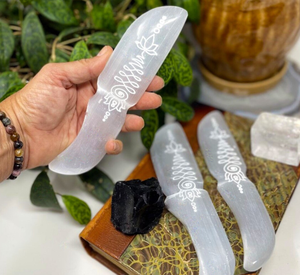 Hot Selling Natural Handmade Quartz White Selenite <b>Knife</b> Polished Selenite Dagger Reiki Healing - Product Image 4