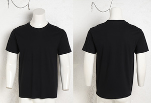 T-shirts imprimés à la demande T-shirts ajustés de couleur unie marine de grande qualité T-shirt unisexe à impression personnalisée pour hommes - Product Image 2