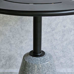 60cm Minimalist Round Coffee <b>Table</b> with Polished Stone-Look Concrete Base General Use Outdoor Furniture-CFD68125 - Product Image 5