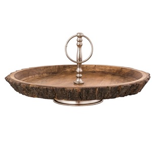 ชั้นวางเค้กไม้มะม่วงสำหรับเค้กวันเกิดและขนมหวาน พร้อมอุปกรณ์เสิร์ฟโลหะ ดีไซน์ทันสมัย ชั้นวางเค้กหรูหรา ท็อปหินอ่อน - Product Image 5