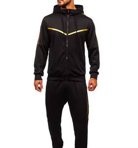 Custom 100% Cotton Black Training Tracksuit for Men | Two Piece Sportswear Sweatsuit Set for Gym and Casual Wear - Product Image 1