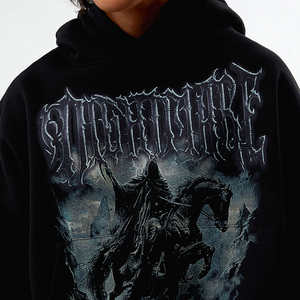 Sudadera con Capucha para Hombre, Fabricantes de Ropa, Sudadera Corta Holgada Personalizada, Estilo Urbano, Estampado Gráfico Vintage - Product Image 2