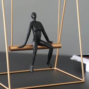 2026 Modern Metal Swing Man Eco-Friendly Show piece Decorative <b>Tabletop</b> Pieces for Home Living Room Center Table Hotel Office - Product Image 1