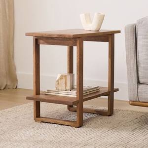 Smooth finished mango wood <b>side</b> <b>table</b> with minimalist curves ideal for compact areas and clean interior lines - Product Image 5