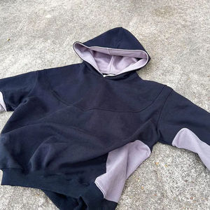 AS Sudadera con capucha de gran tamaño personalizable 100% algodón orgánico con marca y embalaje personalizados Sudadera con capucha de Terry francés - Product Image 3