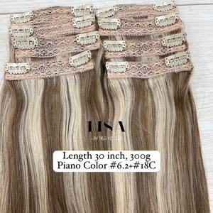 100% <b>Remy</b> <b>Human</b> <b>Hair</b> <b>Extensions</b> Double Drawn 160g Clip-in Chinese <b>Hair</b> - Product Image 2