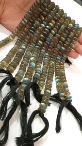 Cuentas lisas de 7-9mm de labradorita natural azul llamativo Rondelle vendidas por hebra de 8 pulgadas de largo - Product Image 2