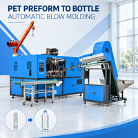 Machine de moulage par injection/extrusion-soufflage de PET écologique automatique Delta PLC, avec roulement de pompe 20L, moteur 1 cavité