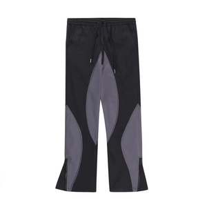Pantalon de survêtement cargo évasé pour homme, style hip-hop, multi-poches, 100% coton, taille mi-élastique, fermeture à cordon, écologique, anti-froissement - Product Image 2