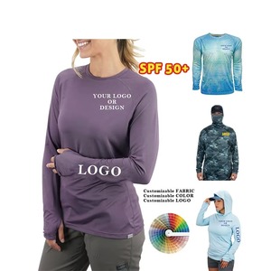 Ropa de pesca para mujer Impresión por sublimación 100% Poliéster UPF50 Secado rápido Anti-UV Transpirable Camisas de pesca para mujer - Product Image 5