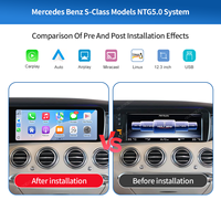 Layar Multimedia Autoabc 12.3 Inch Linux Carplay untuk Mercedes Benz S Class W222 NTG5.0 Wireless CarPlay Android Auto