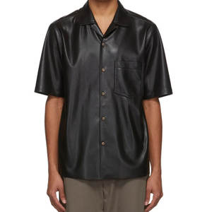 Chemises en cuir décontractées pour hommes avec logo personnalisé OEM Style de rue avec emballage personnalisé Prix raisonnable Conçu sur mesure - Product Image 1