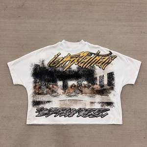 เสื้อยืดโอเวอร์ไซส์สำหรับผู้ชายผ้าฝ้ายลำลองคอตตอนลายกราฟิกทรงบ็อกซี่ออกแบบได้ตามต้องการ - Product Image 5