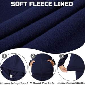 Tasa de fábrica OEM ODM Sudaderas con capucha sólidas Heavyweigh Fleece Oversized Plus Size Men's Casual Winter Hoodie - Product Image 6