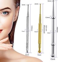 Outil de Massage de réflexologie faciale stylo d'acupuncture manuel en acier inoxydable stylo d'acupuncture rétractable en acier inoxydable à Double tête