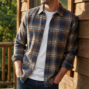 Camisa de Franela Gruesa de Leñador, 100% Algodón, a Cuadros, Estilo Vintage, Unisex, con Botones, Manga Larga, Formal, Abrigada, para Invierno, Ropa de Trabajo - Product Image 4