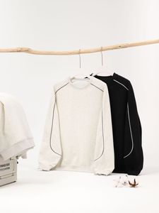 Otoño 380G Heavy Composite Cotton Crew Neck Pullover Sudadera Estilo americano Tidebrand Basic Dropped Shoulder Manga larga Hombres - Product Image 3