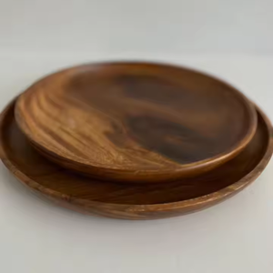Plato de Madera para Servir, Ecológico y Seguro, Personalizado, Hecho a Mano, Clásico, Decorativo, para Postres, para Fiestas - Forma de Media Luna - Product Image 1