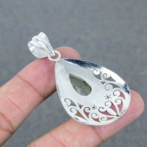 Wholesale 925 Silver Plated Green <b>Amethyst</b> Natural Gemstone <b>Pendant</b> Healing Green <b>Amethyst</b> Silver Brass <b>Pendant</b> At Best Price - Product Image 4