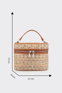 ODM Woven <b>Vanity</b> <b>Makeup</b> <b>Case</b> with Top Handle Custom Logo Cosmetic Organizer OEM Private Label - Product Image 4