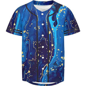 Nueva Camiseta de Béisbol Sublimada con Degradado y Pedrería Personalizada al por Mayor 2025 - Product Image 1
