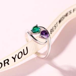 Anillo de Plata de Ley con Dos Piedras en Forma de Corazón, Estilo Hiphop Vintage para Hombre, Marca Jeulia - Product Image 4