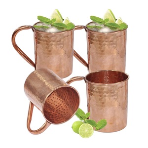 Pure Copper Moscow Mule <b>Large</b> <b>Mug</b> Drinking to Maintain Health Gift Set of 4 <b>Mugs</b> for Home Hotel Restaurant Bar Use Drink Ware - Product Image 1