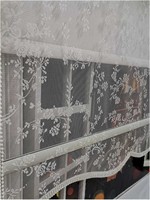 Rideau occultant en tulle à motif floral damassé au design moderne, ignifuge, toutes saisons, pour fenêtre française, filtrant la lumière