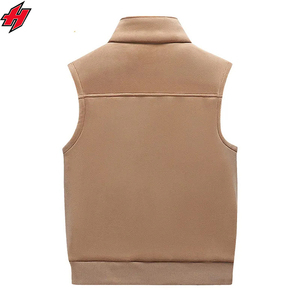 Nouveau logo personnalisé veste sans manches en polaire hivernale fermeture éclair complète chasse en plein air gilet en polaire pour hommes - Product Image 6