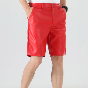 High Quality Solid Casual Breathable Eco-Friendly <b>Leather</b> <b>Shorts</b> Soft Lining Modern Design for Men-Wholesale Price Customizable - Product Image 3