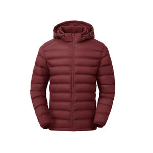 Veste matelassée d'hiver légère pour homme sur mesure, col montant, veste à bulles avec logo, matière polyester chaude - Product Image 1