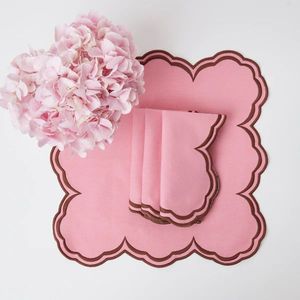 Manteles individuales de lino bordados decorativos para cenas románticas a la luz de las velas que mejoran el ambiente de comedor cálido y acogedor - Product Image 3