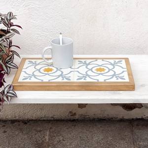 Plateau en bois à imprimé floral multi-usages recyclable fait à la main écologique passe au lave-vaisselle contact alimentaire organisateur ménager sûr - Product Image 3