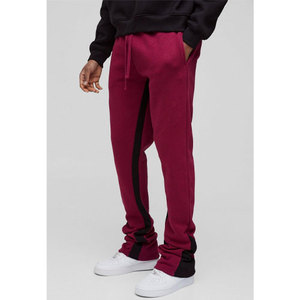 Pantalon de sport taille haute sur mesure pour hommes Pantalon de survêtement de jogging de couleur unie 100% coton polaire devant plat Service OEM - Product Image 4
