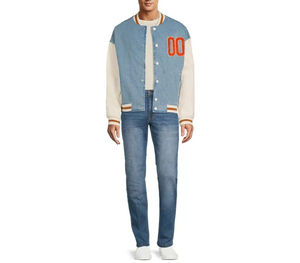 Hombres respetuosos con el medio ambiente transpirable Vintage Letterman chaquetas de invierno de manga larga de lana prendas de vestir Casual a prueba de viento Bomber Varsity Front - Product Image 6