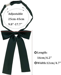 โบว์ผูกโบว์สำหรับผู้หญิงทำจากผ้าไหมซาตินสีทึบผูกไว้ล่วงหน้า - Product Image 6