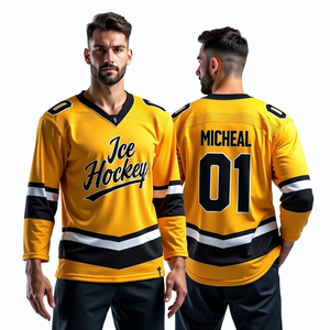 Obtenez des maillots de hockey sur glace personnalisés, sublimés, cousus sur le dessus en sergé, vente en gros de maillots de sport, vêtements de hockey de haute qualité - Product Image 6