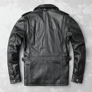 Nueva chaqueta clásica de cuero genuino para caza al aire libre para hombres con tela de lona impermeable y ecológica de talla grande - Product Image 5