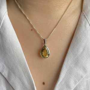 Diseño impresionante 925 Plata de Ley Natural limón cuarzo piedra preciosa forma de pera colgante hecho a mano joyería fina colgantes y dijes - Product Image 4