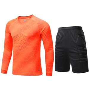 Vente en gros d'uniforme de gardien de but pour hommes et femmes, kit de maillot de gardien de but de football avec coudes rembourrés et shorts - Product Image 3