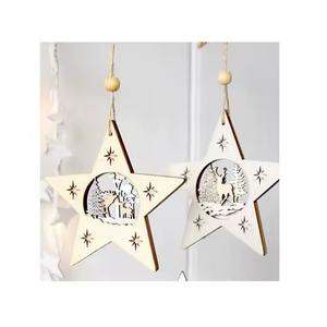 Ornement de cerf en bois Ornements suspendus pour les décorations d'arbre de Noël de vacances - Product Image 3