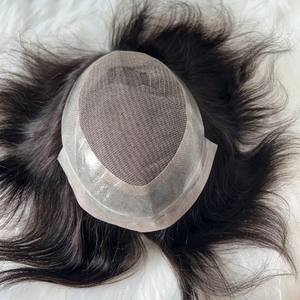 Peluca de Cabello Remy con Base de Seda Brasileña 100% Virgen al por Mayor para Hombres, Alta Calidad, Longitud de 8-20 Pulgadas - Product Image 5