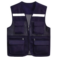 Chaleco de Seguridad Reflectante de Alta Visibilidad Naranja, Ropa Exterior de Seguridad, Antiarrugas, con Múltiples Bolsillos